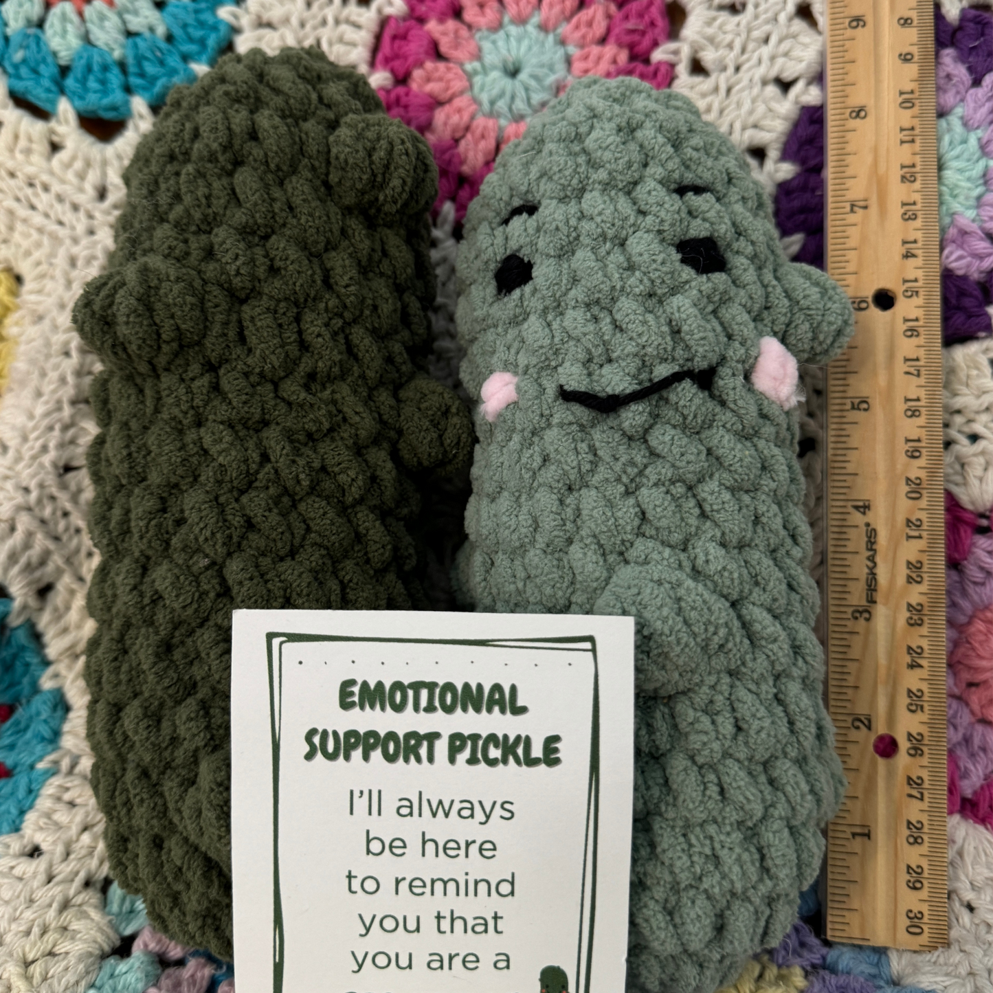 Emotional Support Pickle Handmade Toy. Crochet Pickle Gift