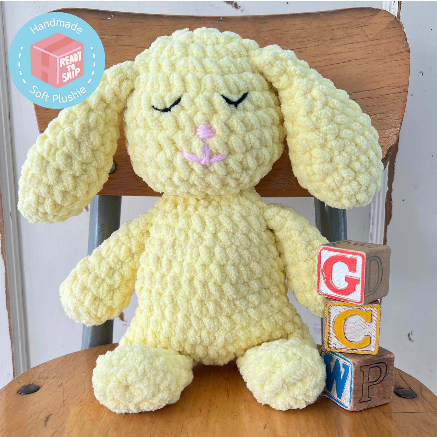 Bunny Plushie. Soft Bunny Amigurumi. READY TO SHIP Bunny Baby Shower Gift. Handmade crochet bunny for Nursery / Cute Bunny Plush /Bunny Toy
