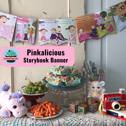 Pinkalicious Party Decoration /Pink Story Book Page Garland. 6 FT Backdrop Pinkalicious Party Decor / Reuse as Room Decor /READY to SHIP