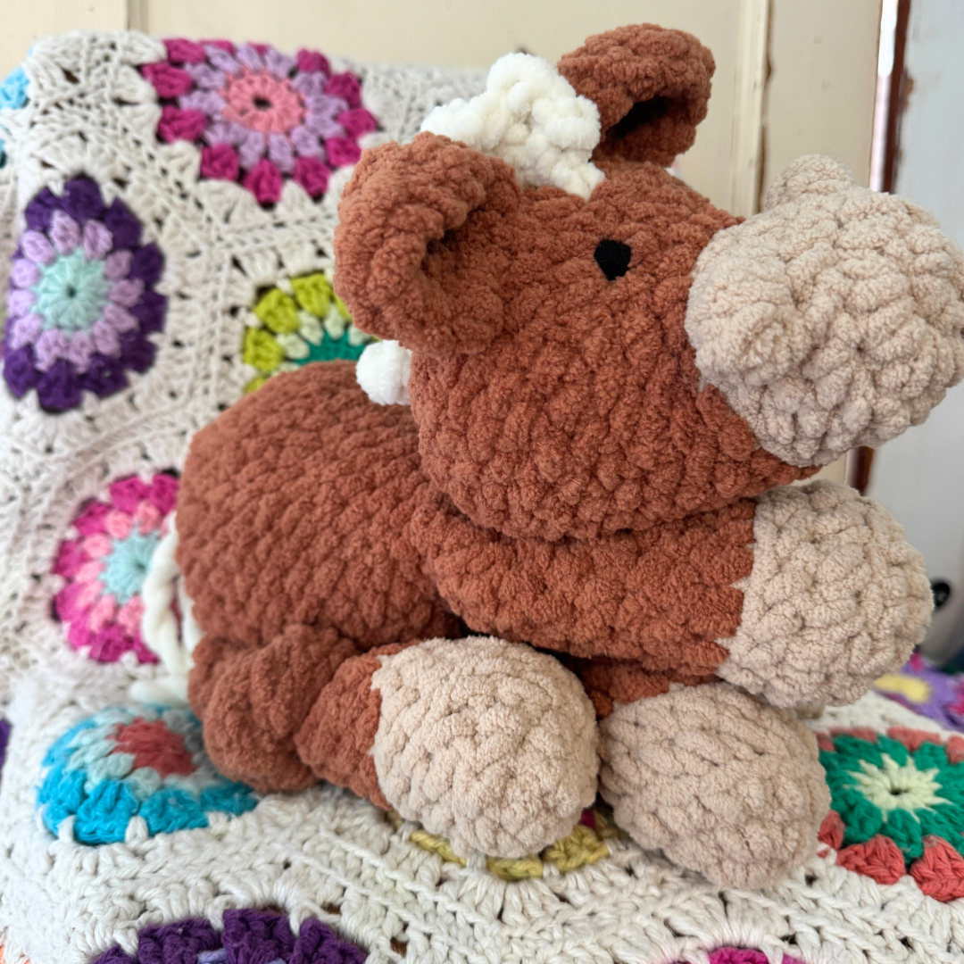 Pony Plushie Cuddle Toy. Handmade Horse Toy with Fast Shipping. Custom Colors Available