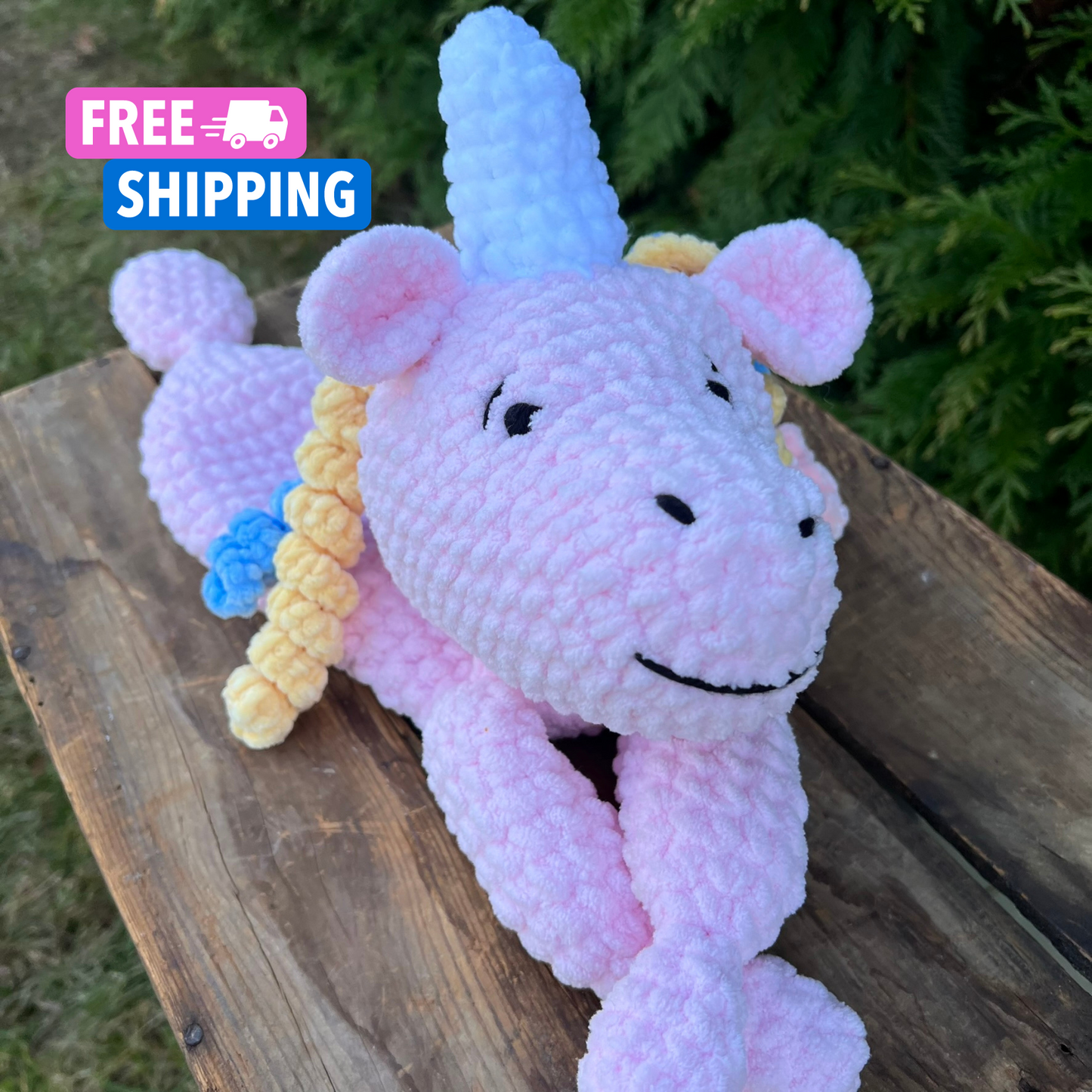 Pink Unicorn Stuffie Toy Handmade Unicorn Plush. Soft & squishy Unicorn plushie. Large Unicorn Plush Toy. READY TO SHIP Unicorn Snuggler / Free Shipping