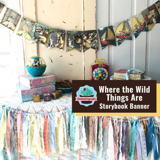 Where the Wild Things Are Party/Wild Things Book Page Banner Garland. Room Decor, Baby Shower, Birthday Party READY to SHIP/Eco-friendly