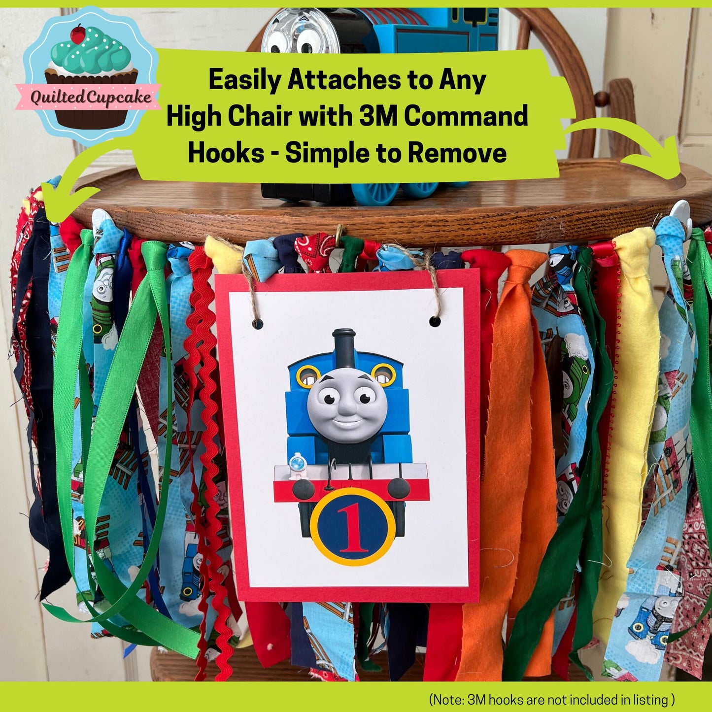 Thomas the Tank Engine Chair Banner. Thomas High Chair Decoration, Smash Cake Birthday Party Thomas Train Party Banner/ READY To SHIP NOW