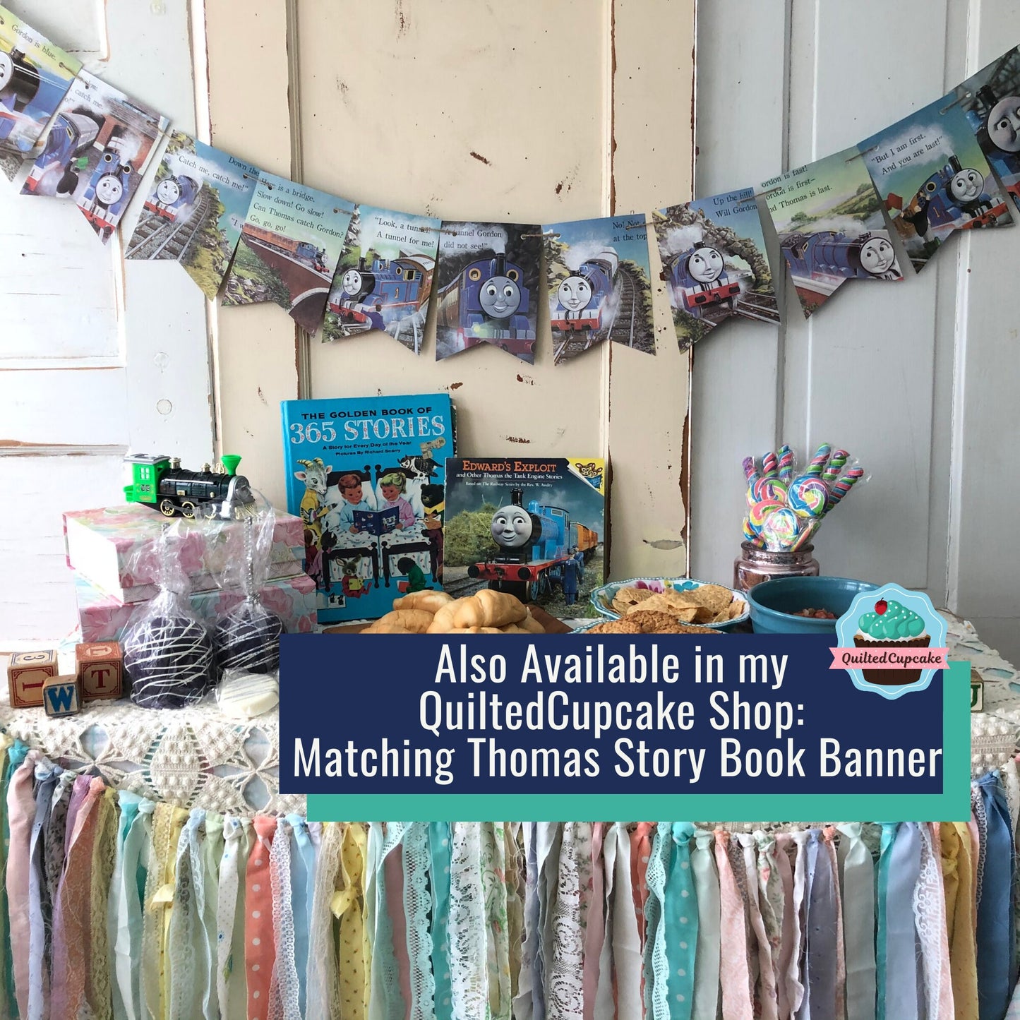 Thomas the Tank Engine Chair Banner. Thomas High Chair Decoration, Smash Cake Birthday Party Thomas Train Party Banner/ READY To SHIP NOW