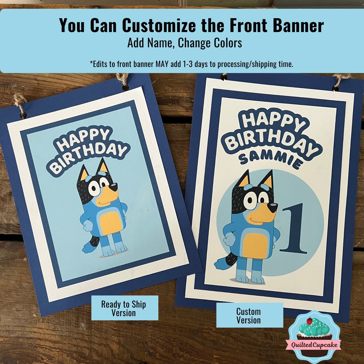Bluey High Chair Banner/Bluey Birthday Party/Bluey Decoration/ Bluey Smash Cake Banner/Bluey Garland/ Bluey Party Decor READY To SHIP
