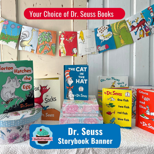 Dr. Seuss Book Page Banner /Your Favorite Dr. Seuss Book Turned into Garland/Seuss Party Decoration: Baby Shower, Birthday /READY to Ship