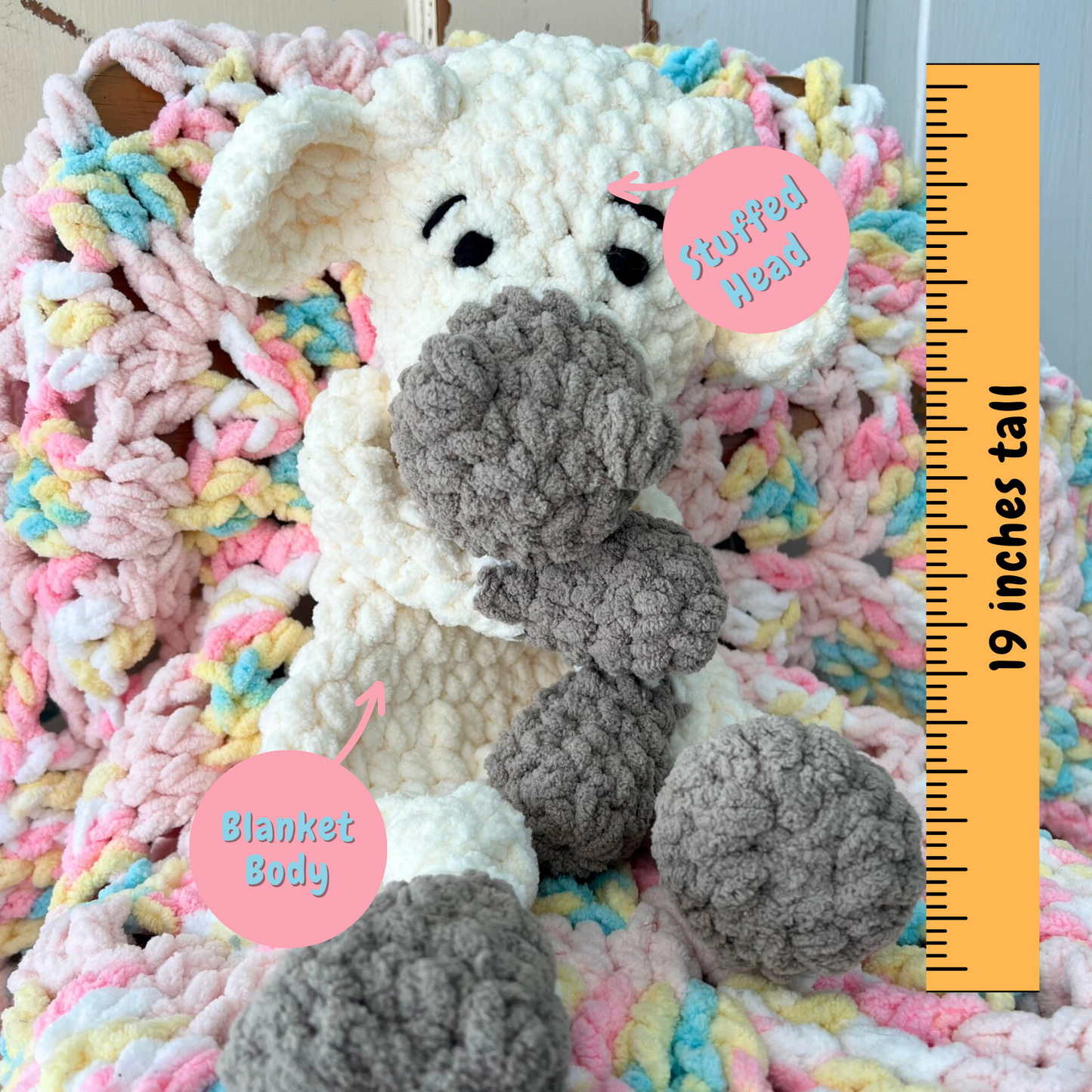 Cow Lovey Cuddle Toy. Handmade Cow Plushie. You Choose the Color!