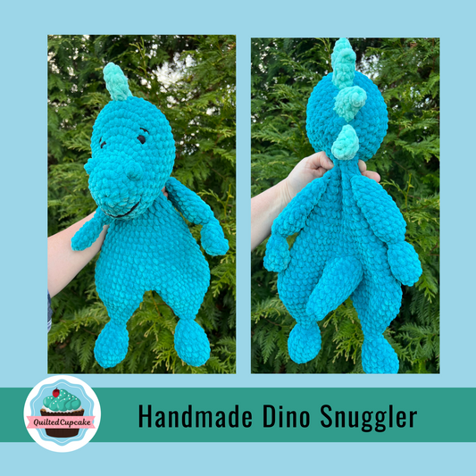Dinosaur Snuggler Cuddly Toy.  Handmade Dino Lovey.  Super Soft & squishy dinosaur plushie. Large Dinosaur Plush Toy.  READY TO SHIP. Ships Free