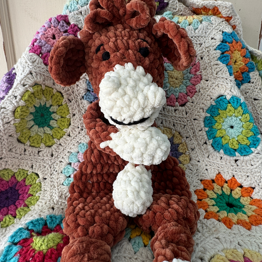 Highland Cow Cuddle Toy. Handmade Knotted Cow Lovey
