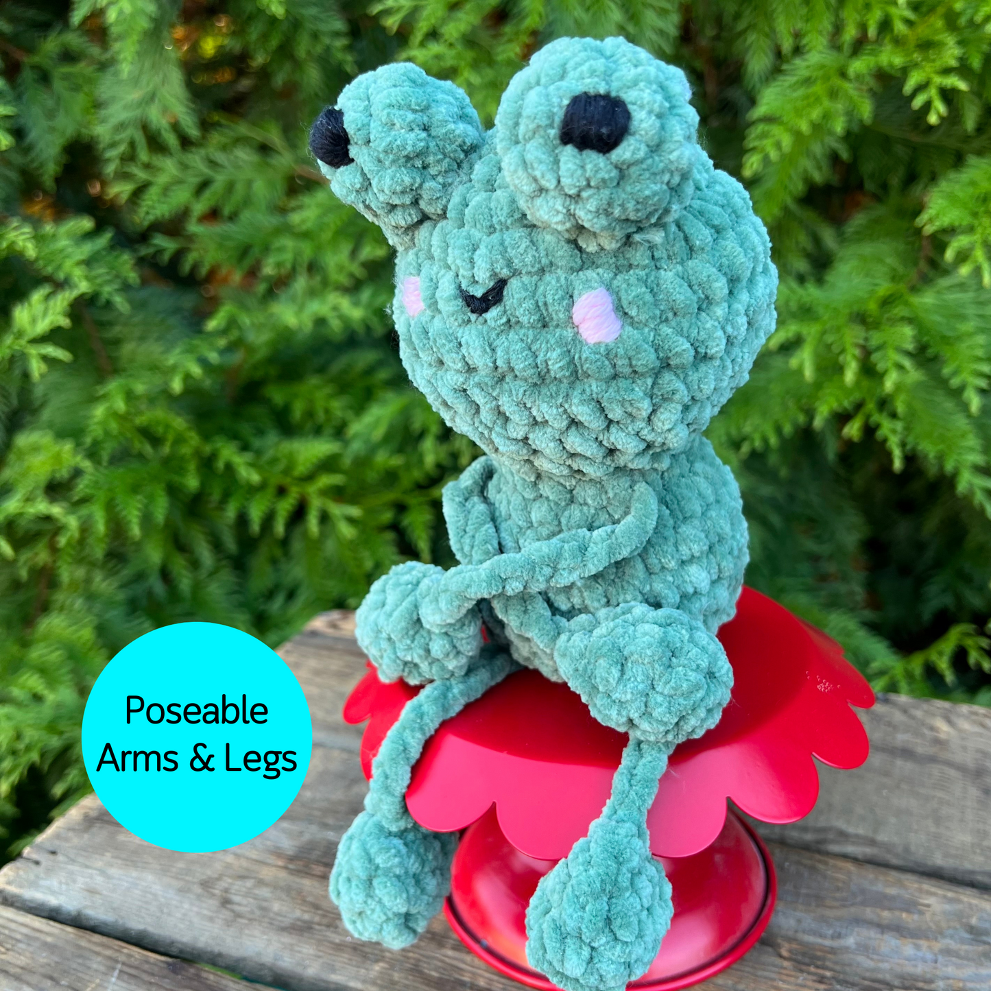 Flipsy the Frog Crochet Plushie  Handmade Softie.  Frog Plush READY to Ship