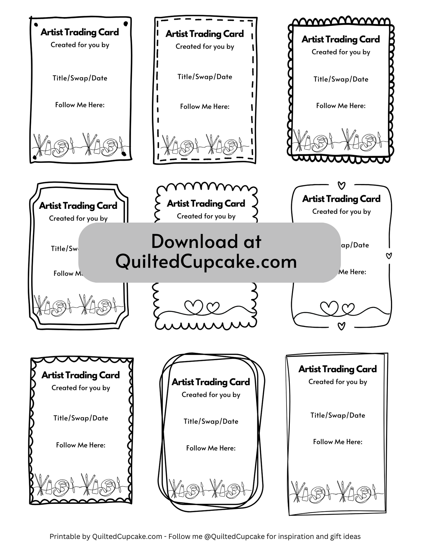 ATC Printable Labels by QuitledCupcake.com