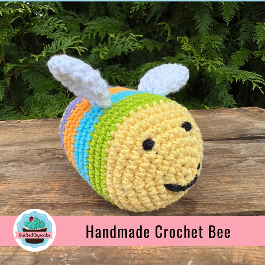 Rainbow Bee. Bee Amigurumi. READY TO SHIP Bee Baby Shower Gift. Handmade crochet chonky bee / Cute Bee /Crochet Bee