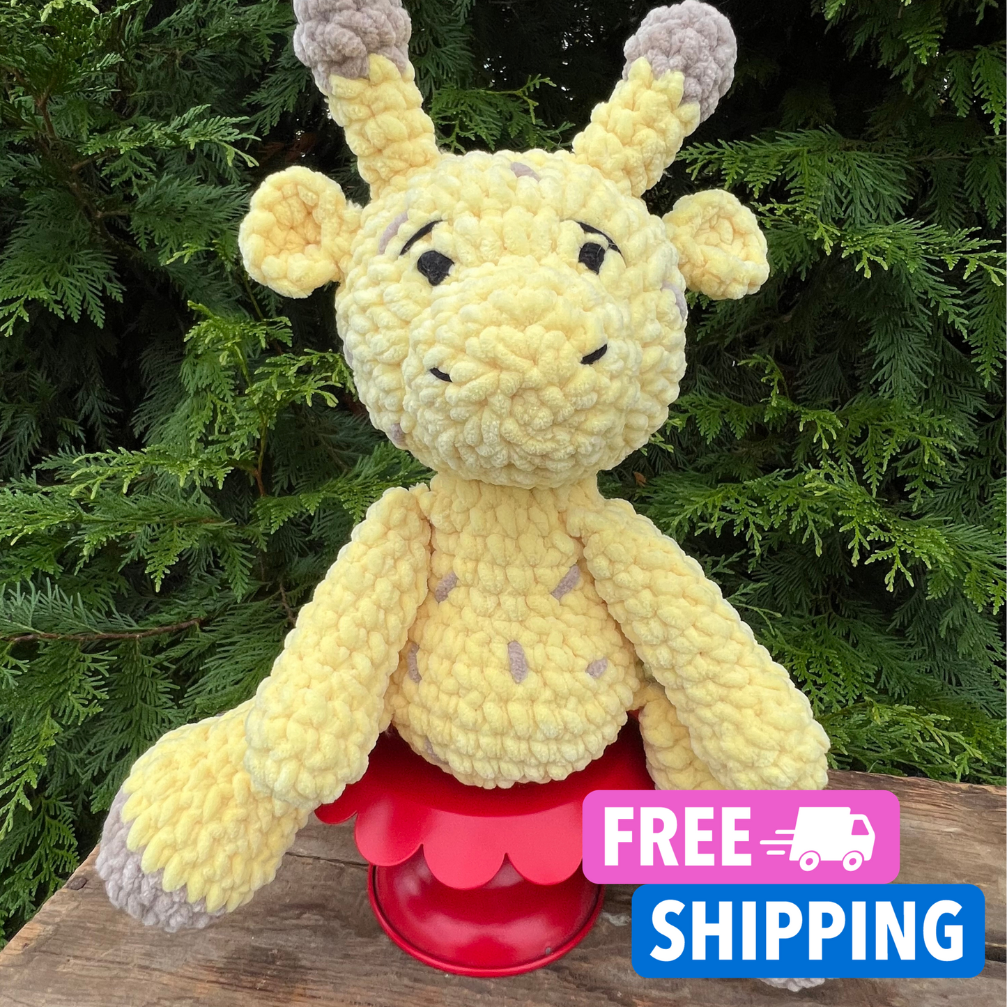 Giraffe Plushie.  Soft Giraffe Toy. Handmade crochet Giraffe for Nursery. Fast Shipping