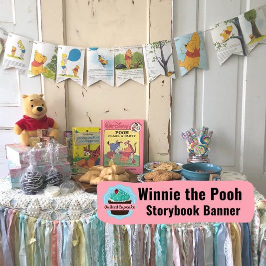 Winnie the Pooh Party/ Pooh Story Book Page Garland Banner. 6 ft backdrop for Baby Shower, Birthday Party, Nursery Decor/READY to SHIP