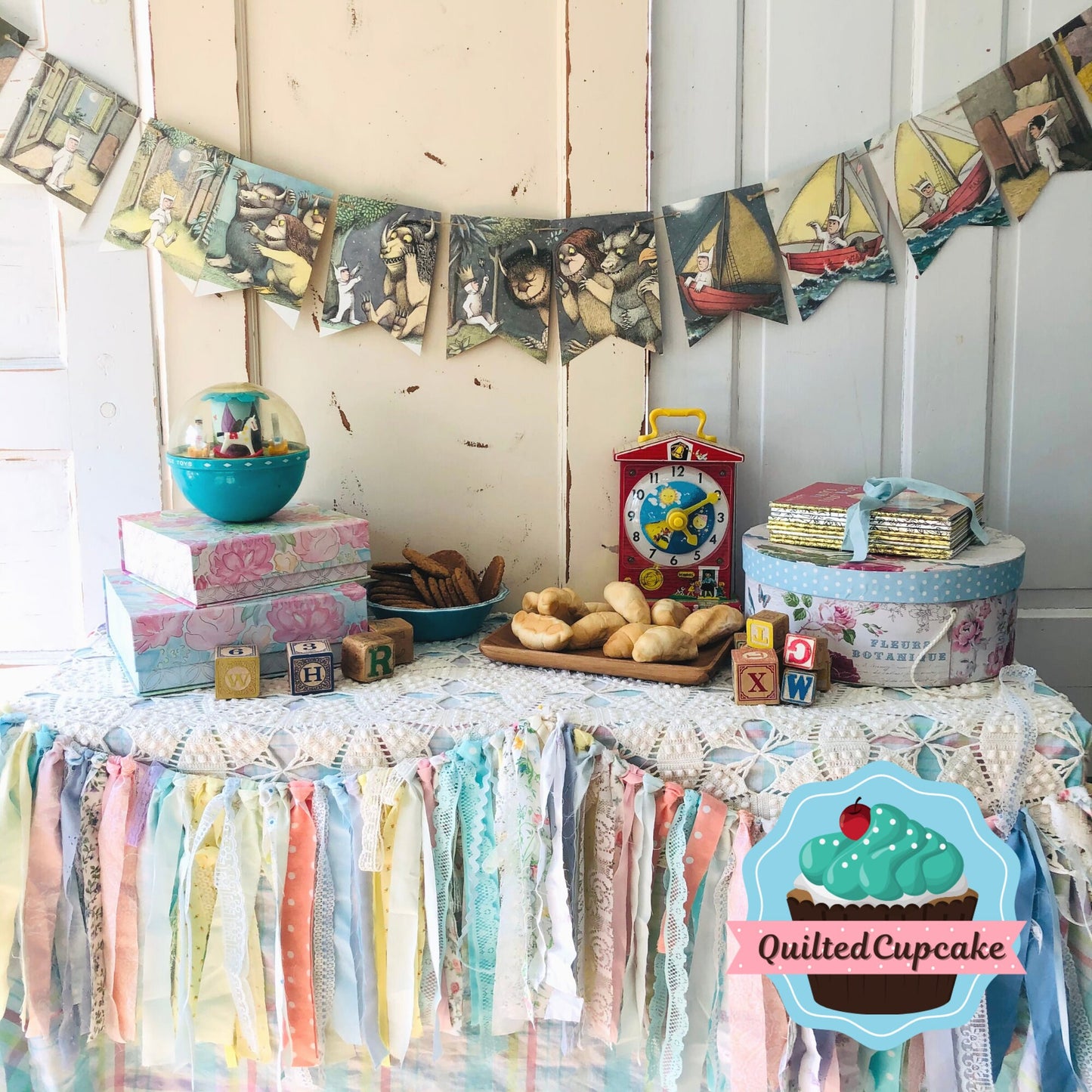 Where the Wild Things Are Party/Wild Things Book Page Banner Garland. Room Decor, Baby Shower, Birthday Party READY to SHIP/Eco-friendly