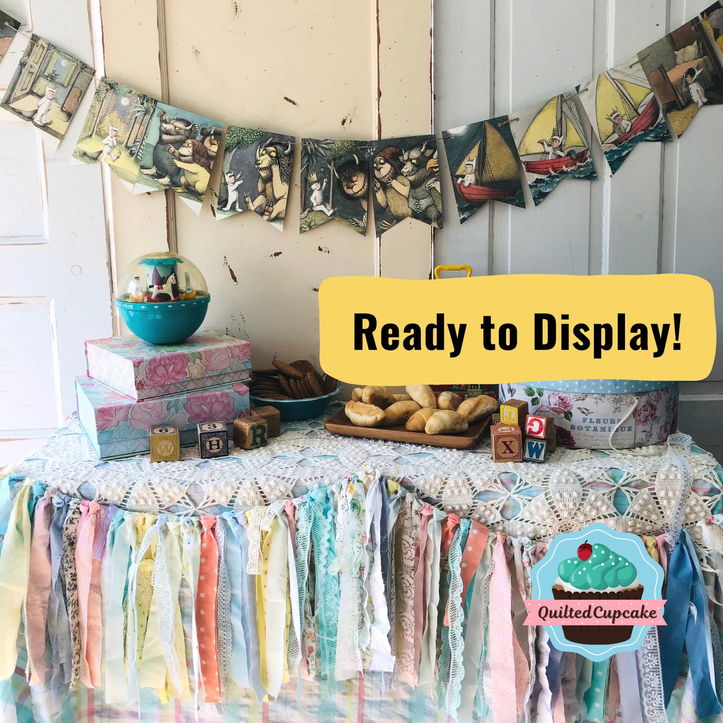Where the Wild Things Are Party/Wild Things Book Page Banner Garland. Room Decor, Baby Shower, Birthday Party READY to SHIP/Eco-friendly