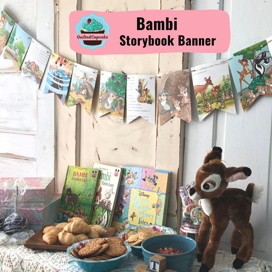 Bambi Party Banner/Bambi Story Book Page Garland/ 6 ft Bambi Backdrop Baby Shower, Birthday Party, Room Decor/READY to SHIP/Eco-Friendly