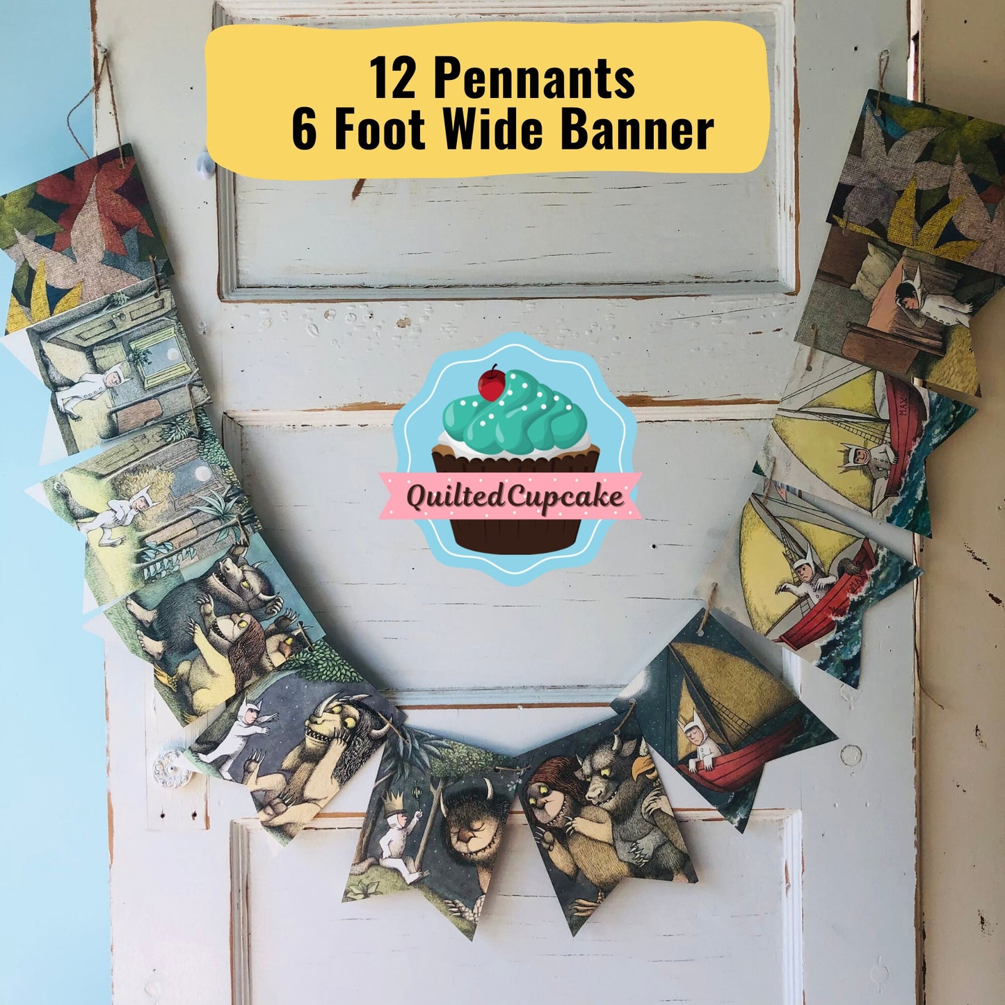 Where the Wild Things Are Party/Wild Things Book Page Banner Garland. Room Decor, Baby Shower, Birthday Party READY to SHIP/Eco-friendly