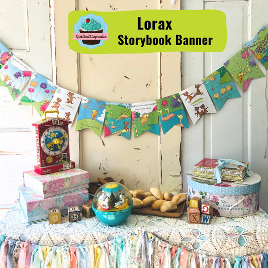 Lorax Book Page Banner/Lorax Dr. Seuss Story Book Page Garland /Lorax Party Decoration for Baby Shower, Birthday Party/READY to SHIP